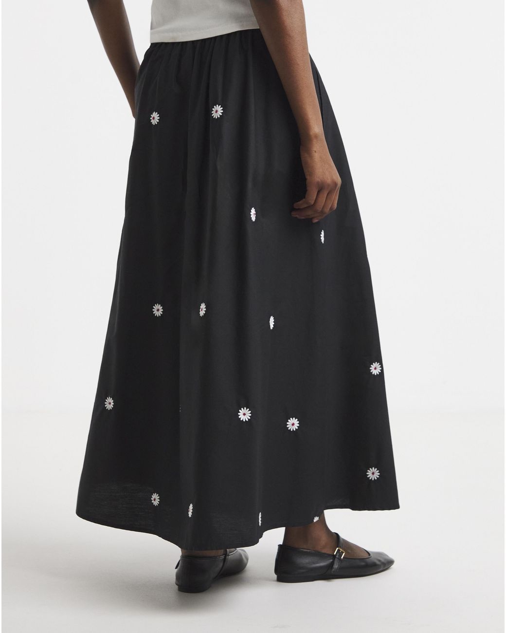 Simply Be Blue Embroidered Midaxi Skirt