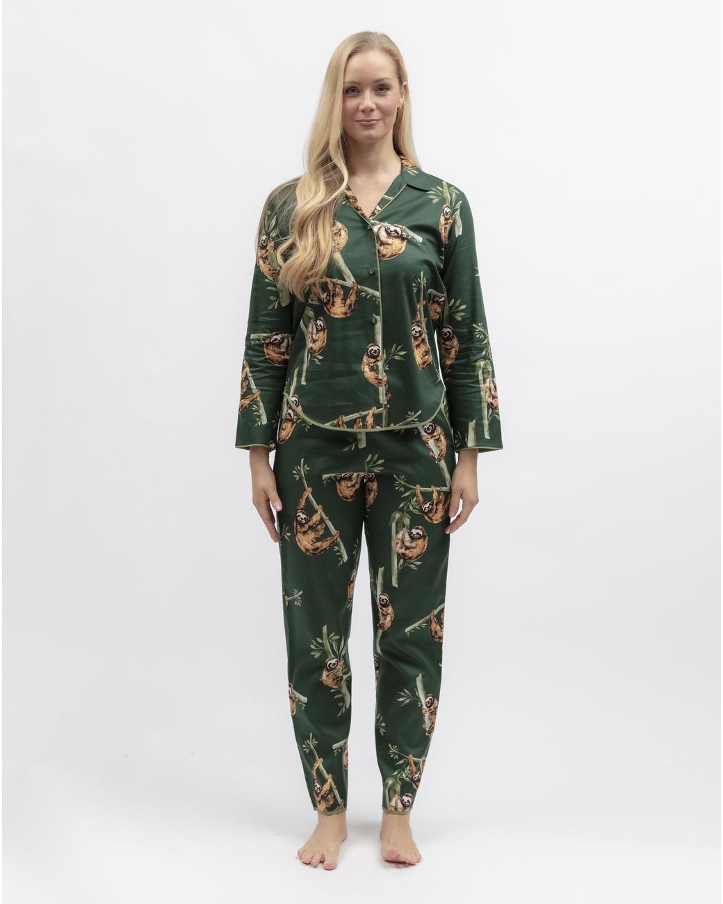 Cyberjammies Green Sloth Revere Pyjama Set