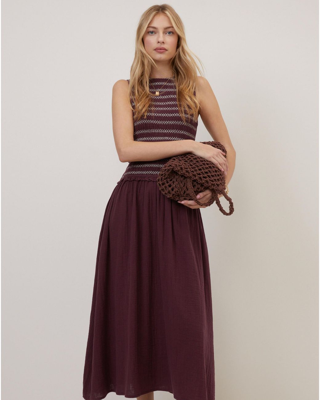 Nobody's Child Purple Nc Ingrid Midi Dress