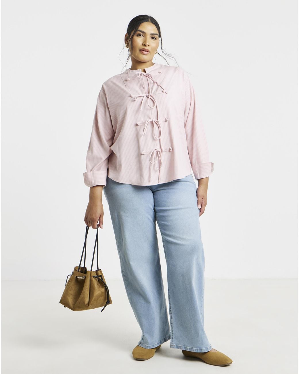 Simply Be Multicolor Military Collarless Shirt