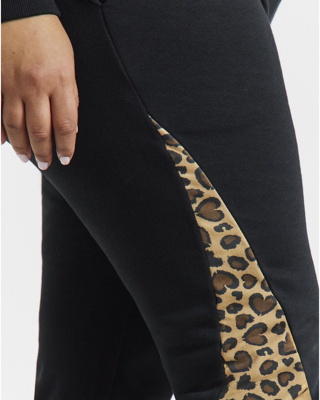Simply Be Blue Leopard Side Stripe Jogger