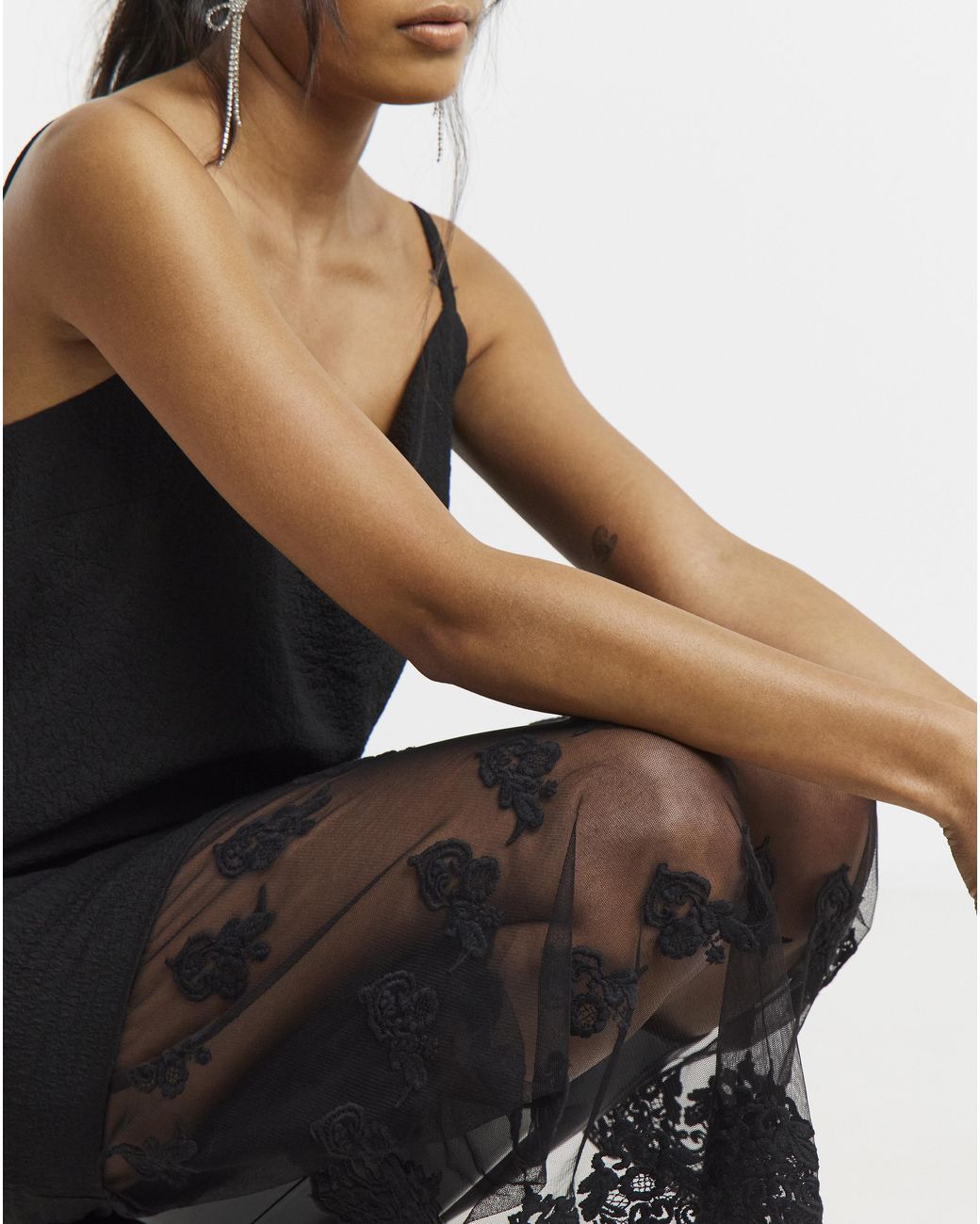 Simply Be Natural Lace Hem Overlay Slip Dress