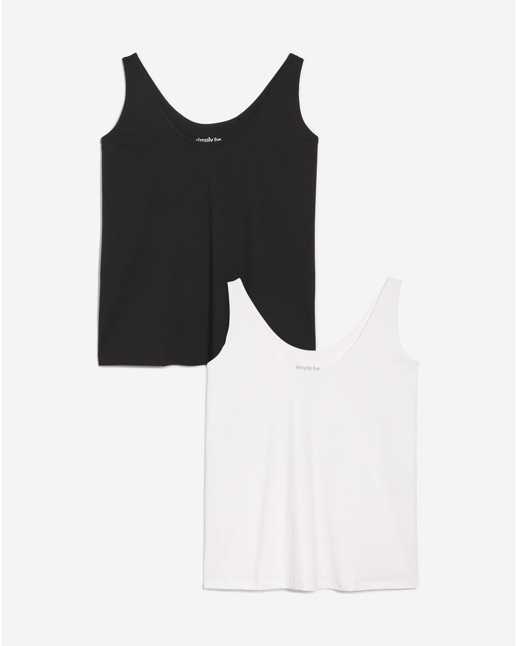 Simply Be White 2 Pack & Slouchy Vests