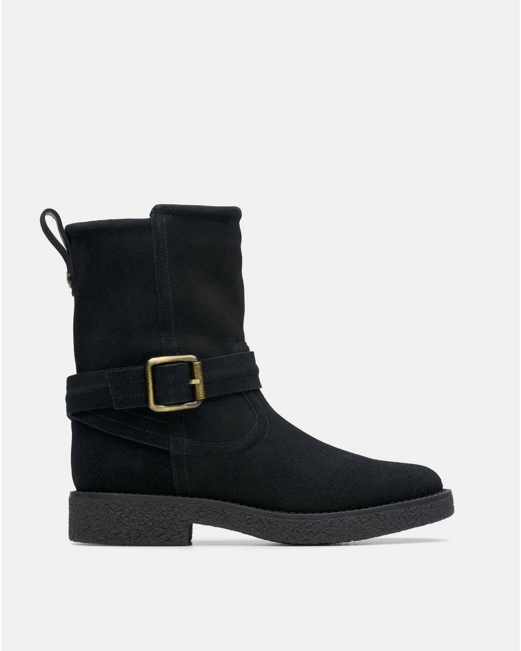 Clarks Black Nella Mid Suede Boot D Fit
