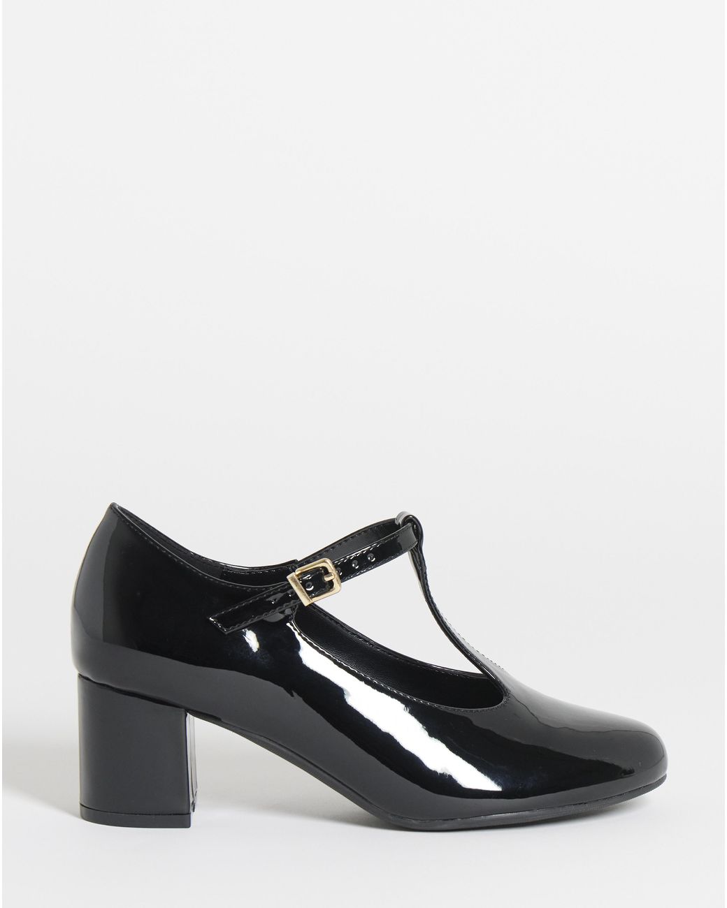 JD Williams Blue T Bar Block Heel Shoes Ex Wide