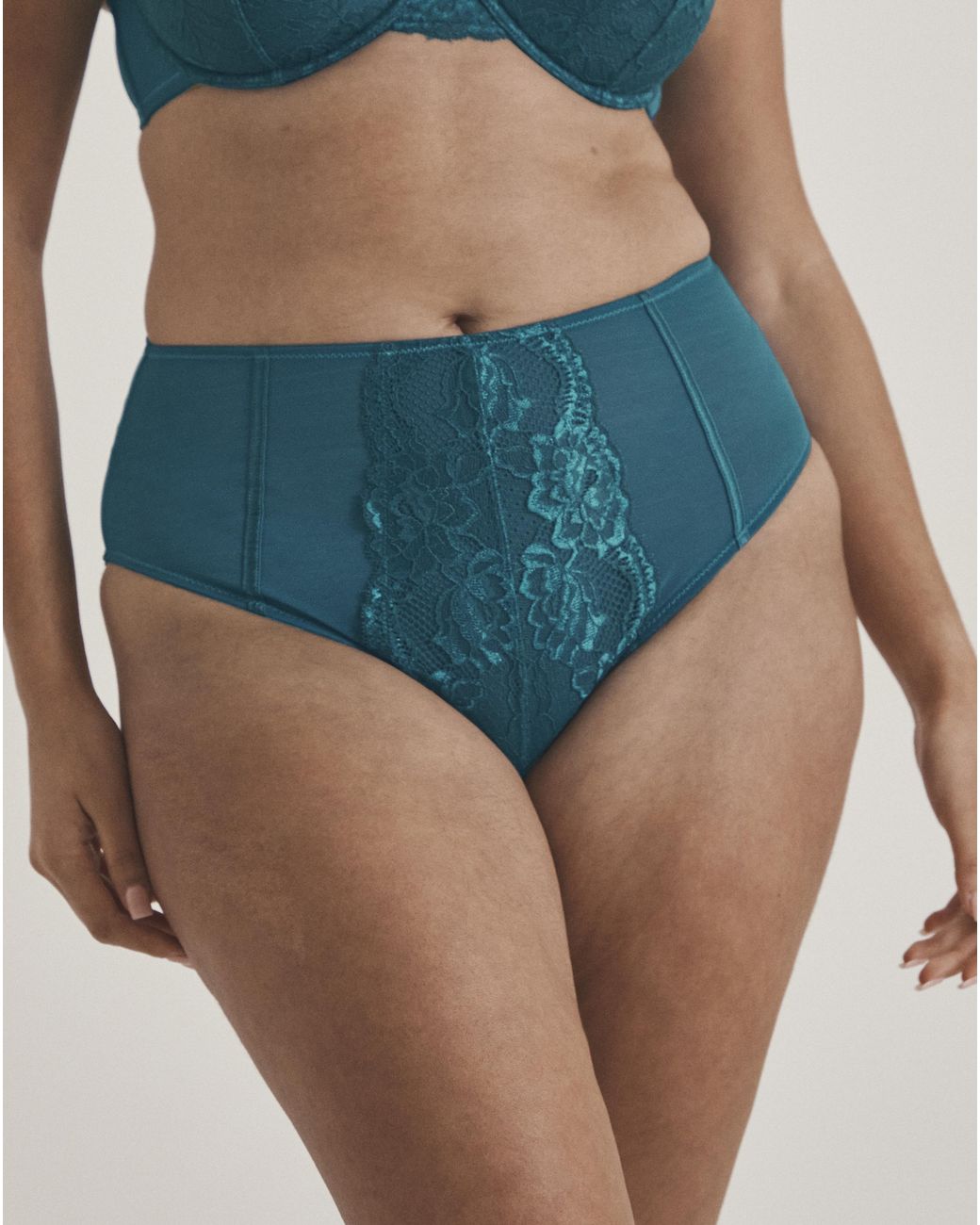 Pretty Secrets Green Lace Full Brief Knickers