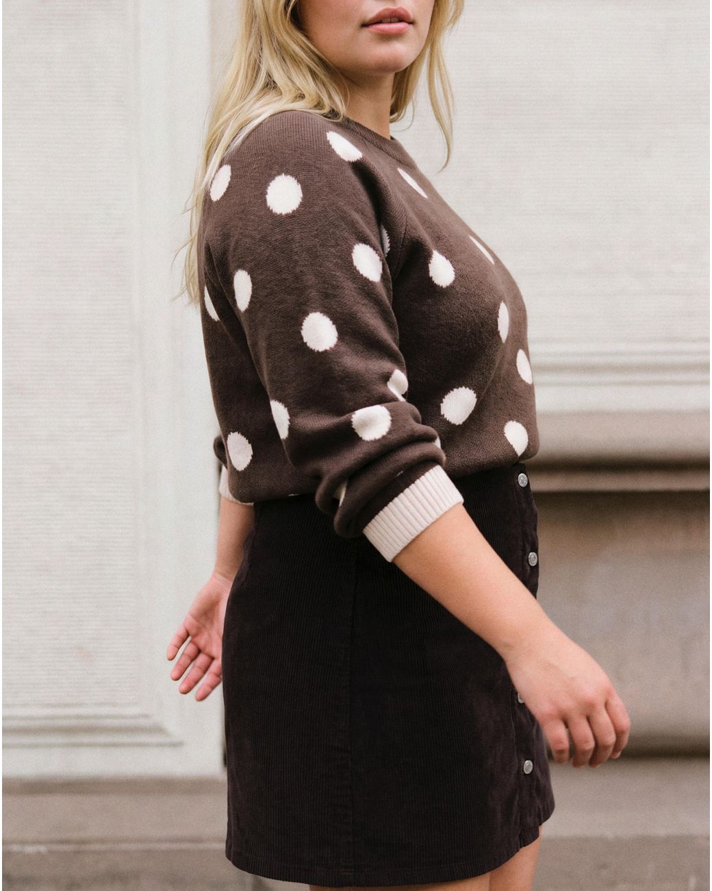 Vero Moda Brown Spot Knit Jumper