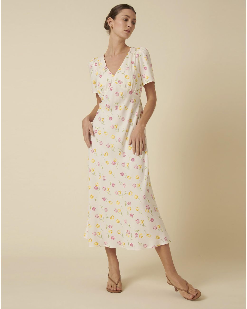 Nobody's Child Natural Midi Dress