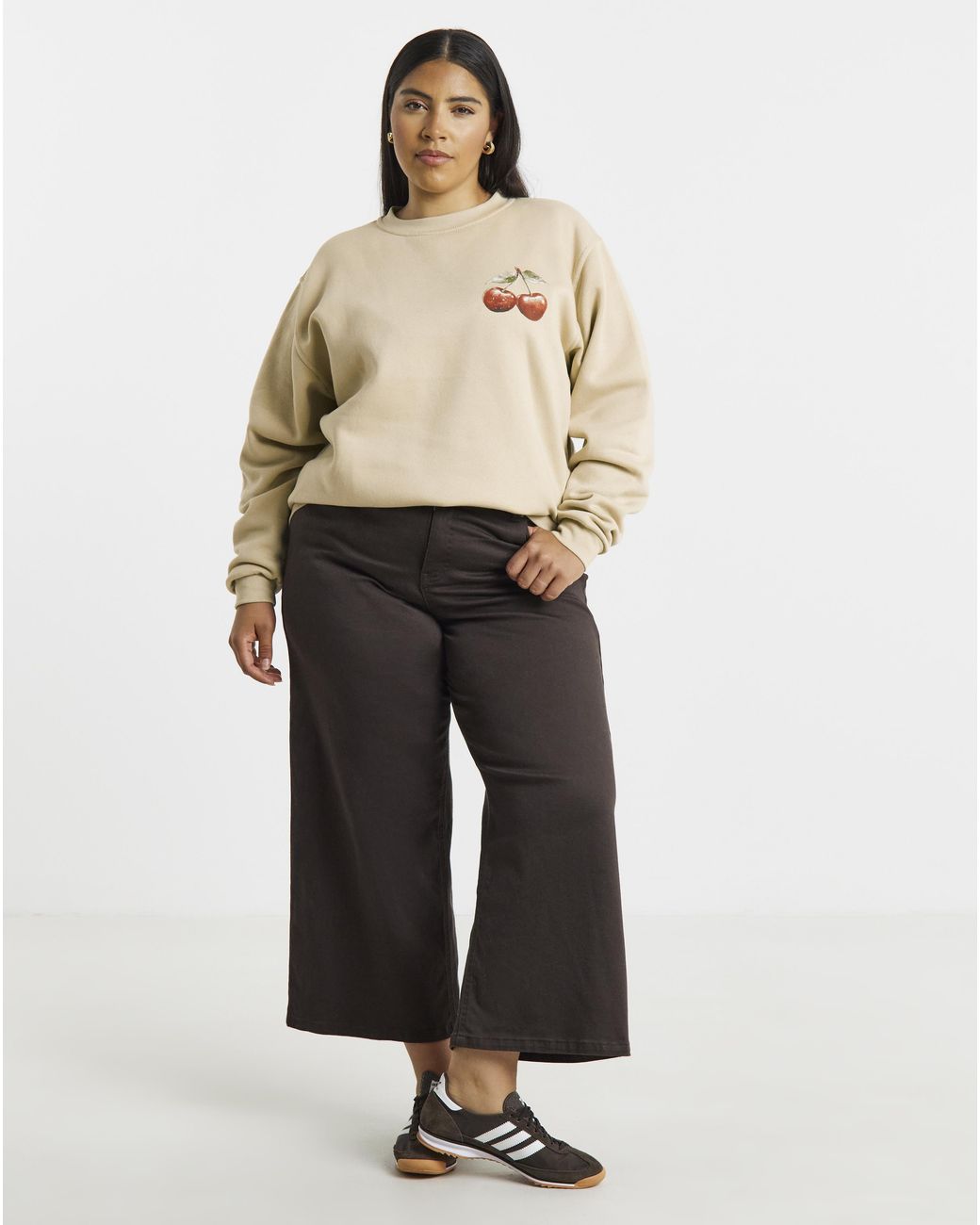 Simply Be Red Cherry Back Graphic Sweatshirt