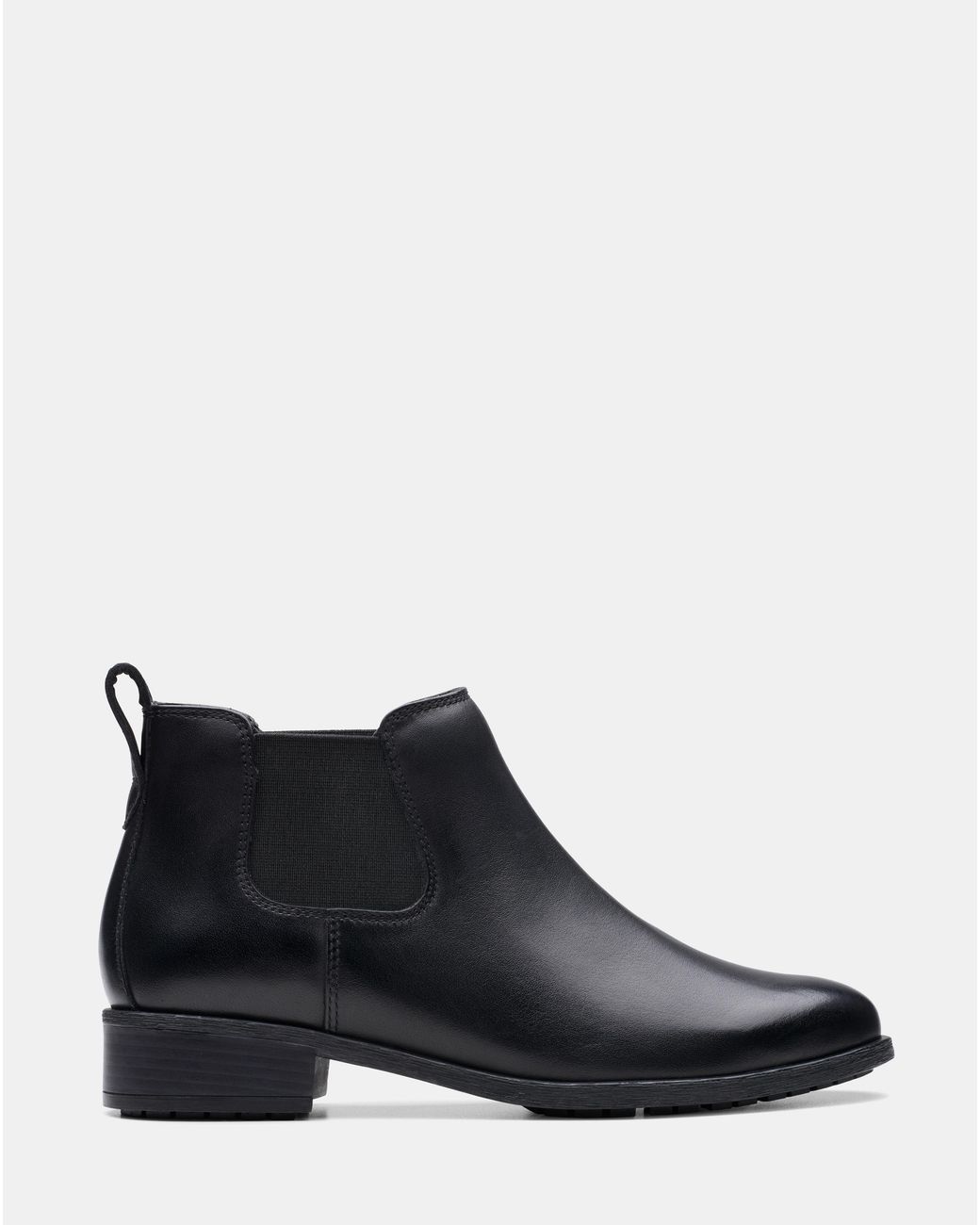 Clarks Black Chelsea Ankle Boot Wide