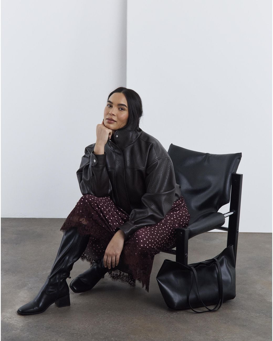 Simply Be Red Burgundy Spot Skirt Co Ord