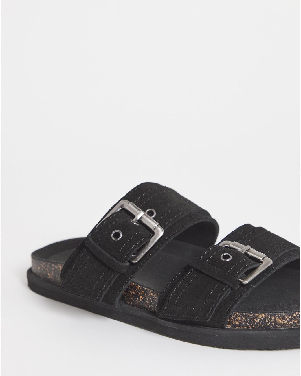 Simply Be Blue Two Strap Buckle Sandals Wide Fit