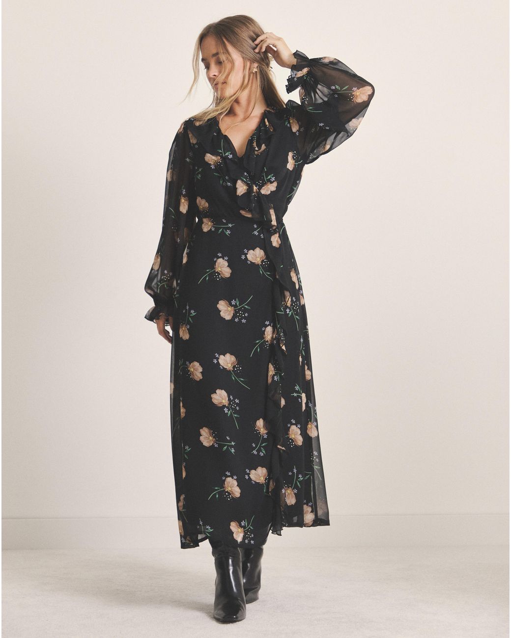 Simply Be Multicolor Floral Print Wrap Midi Dress