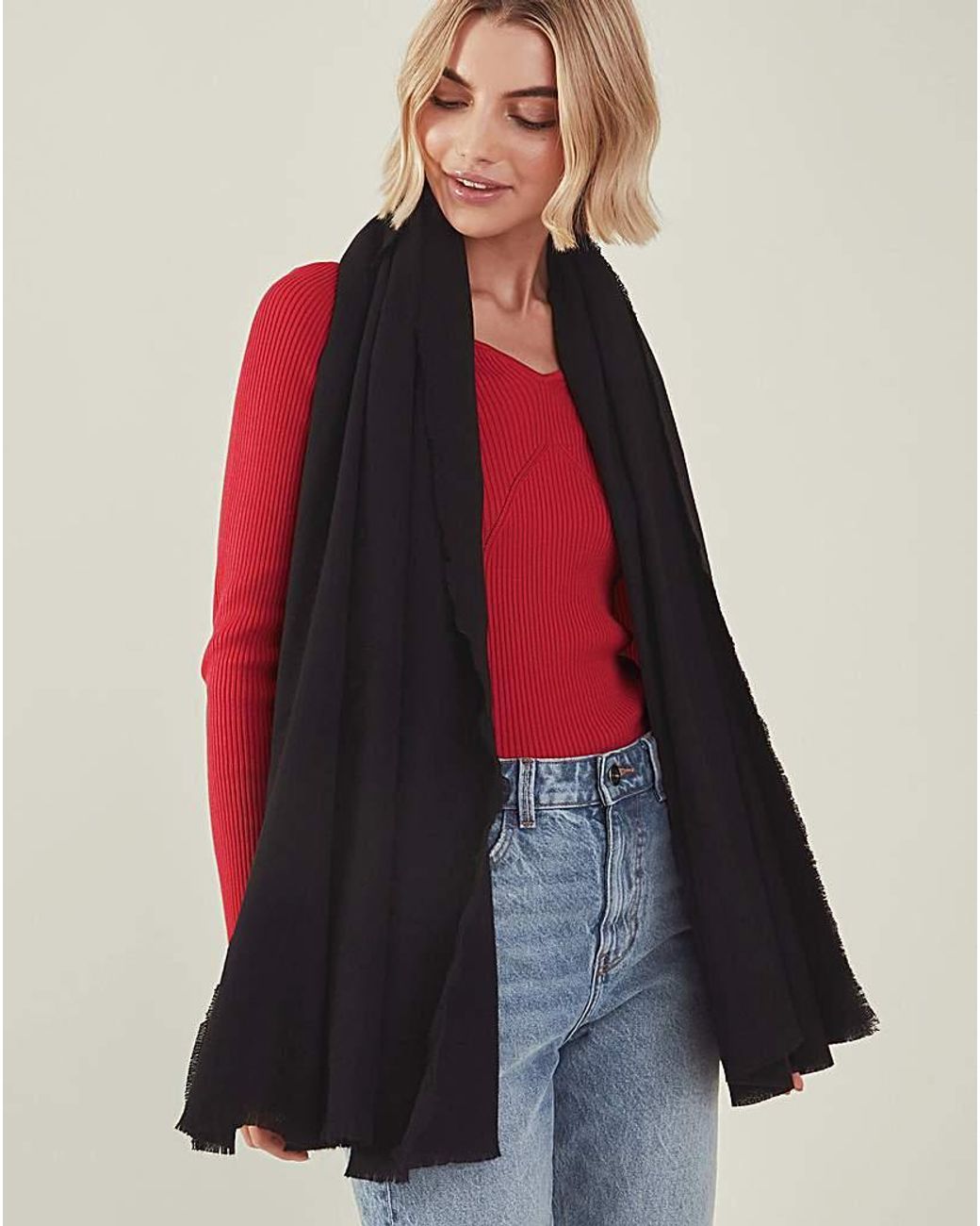 Accessorize Black Grace Blanket Scarf