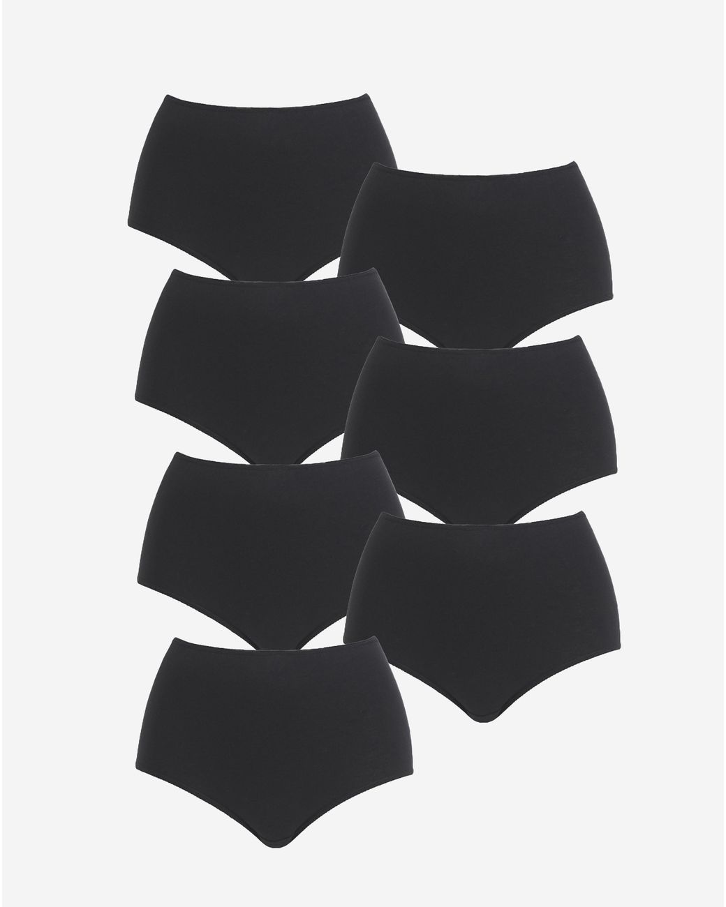 Pretty Secrets Black 7 Pack Full Fit Knickers
