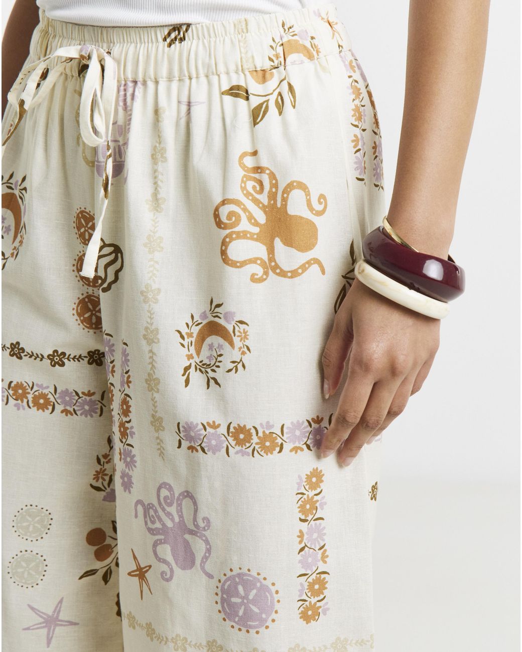Native Youth White Ny Printed Trousers