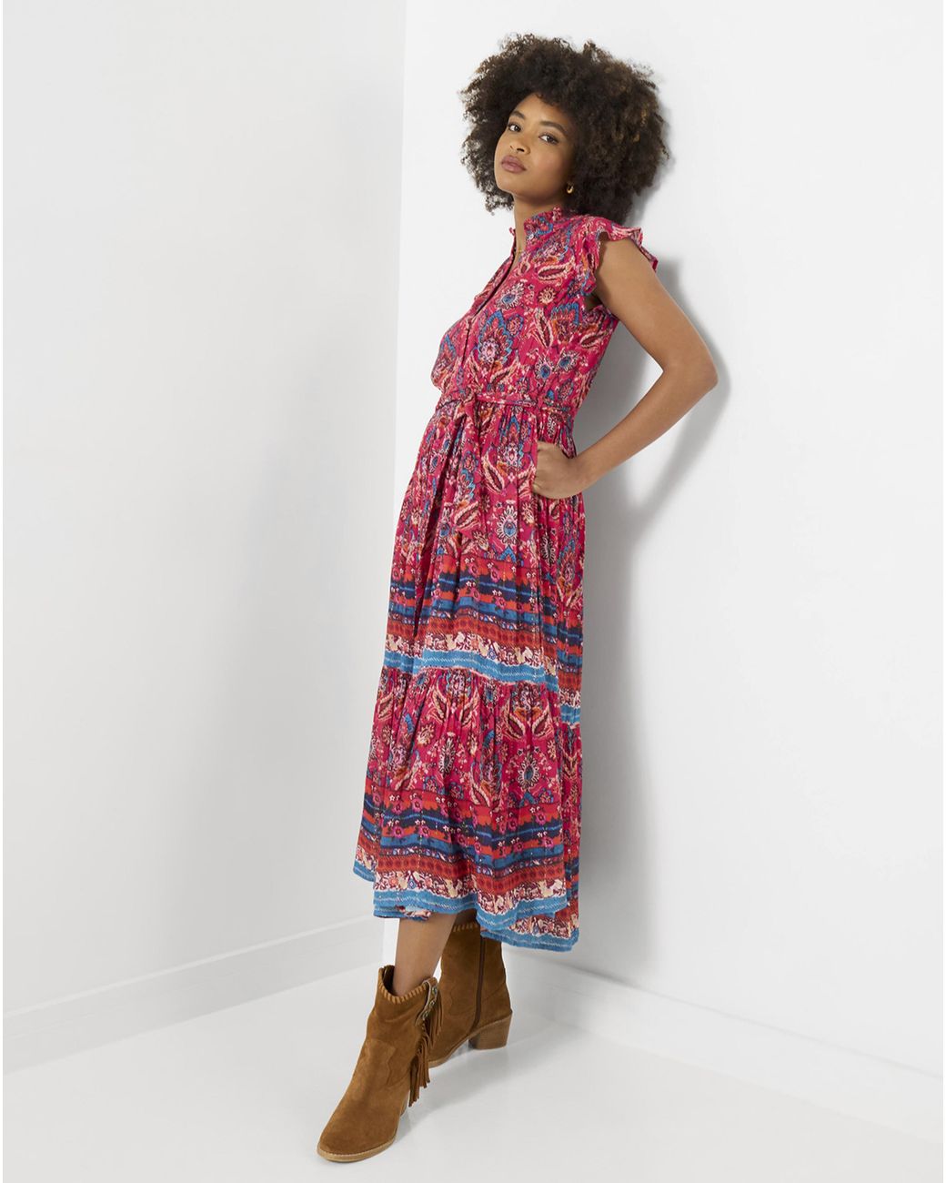 Joe Browns Red Jb California Sunsets Maxi Dress Petite