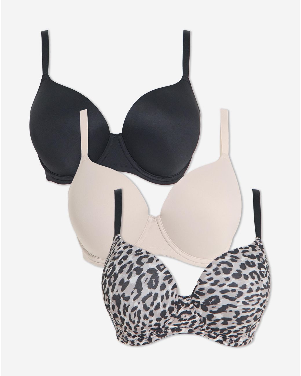 Pretty Secrets Brown 3 Pack T-Shirt Bras