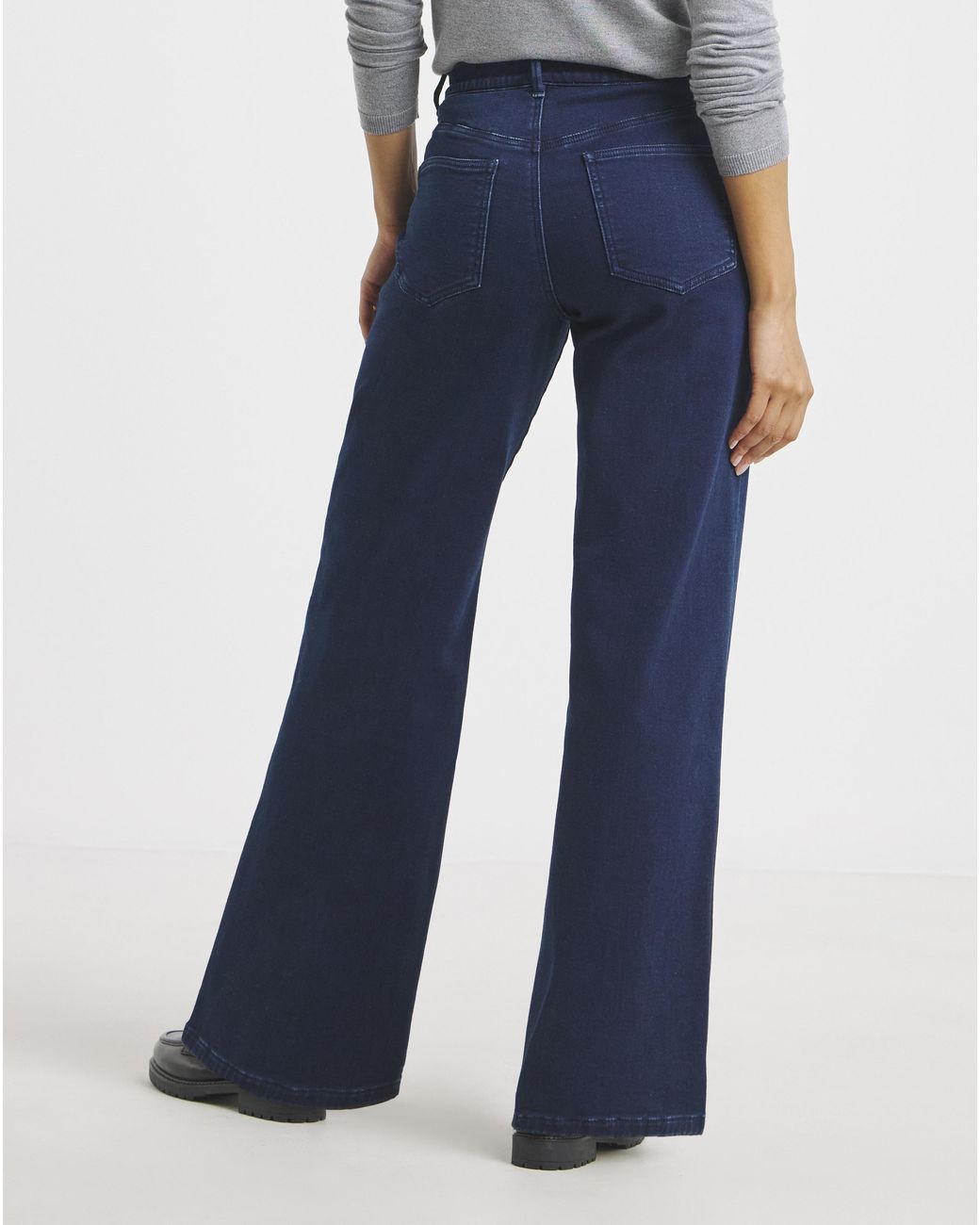 Simply Be Blue Fleece Lined Cosy Wide Leg Jeans