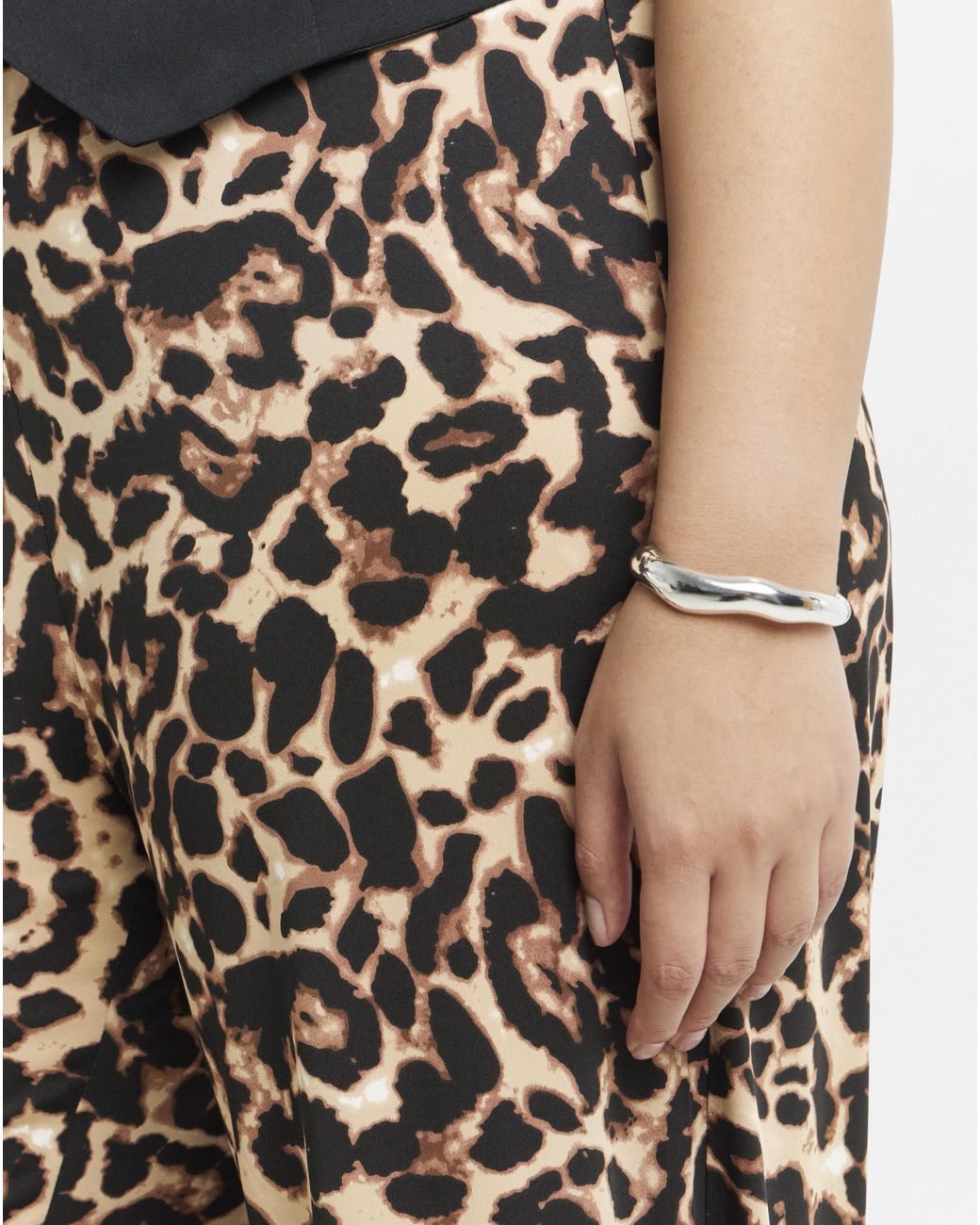 Vila Multicolor Leoa Leopard Print Wide Trouser