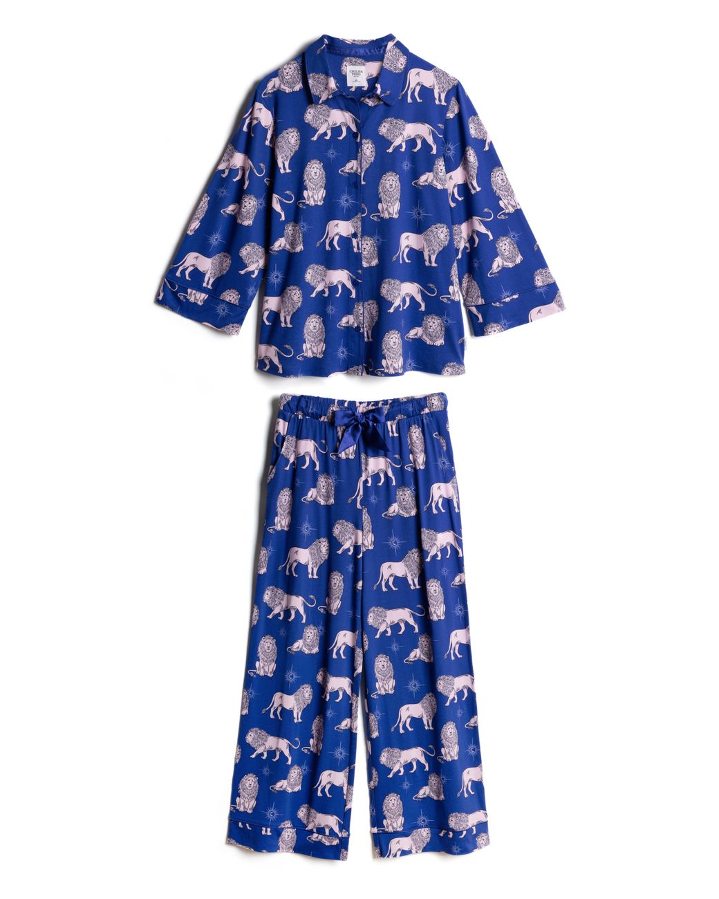 Chelsea Peers Blue Long Button Up Set