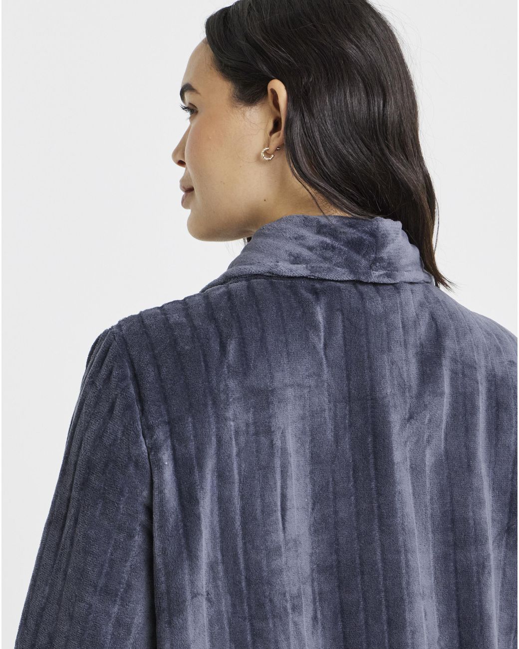 Pretty Secrets Blue Button Fleece Gown