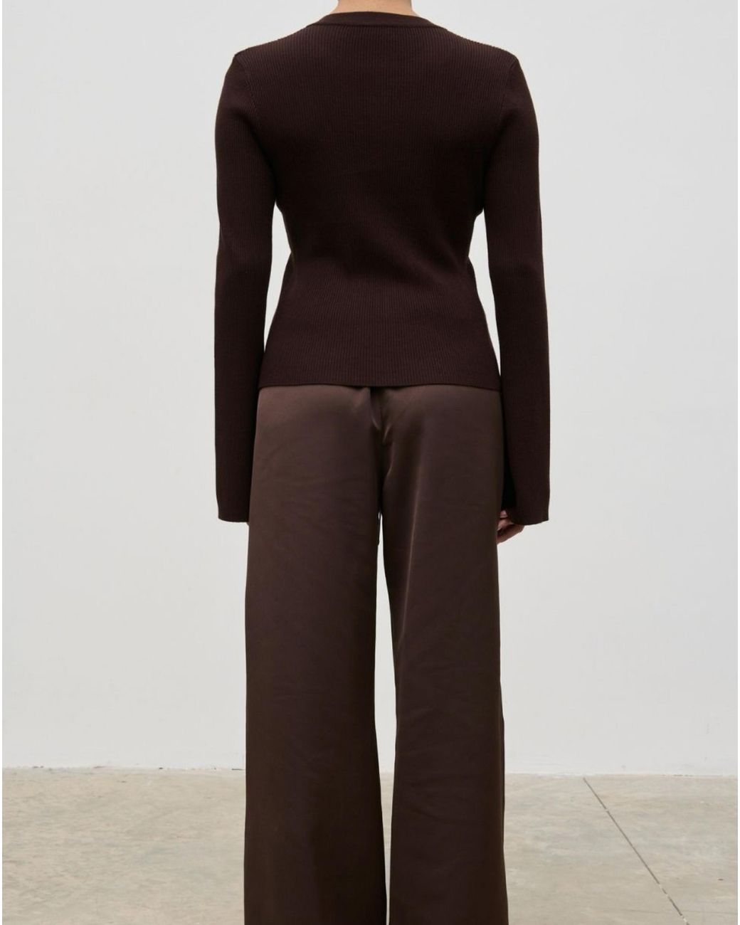 Pretty Lavish Brown Breya Satin Trousers