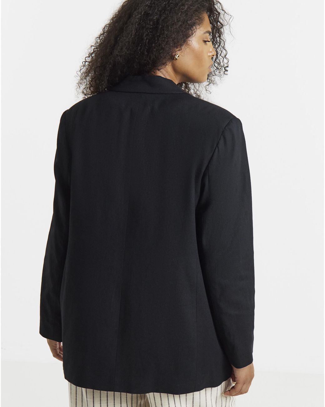 Simply Be Blue Relaxed Linen Blend Blazer