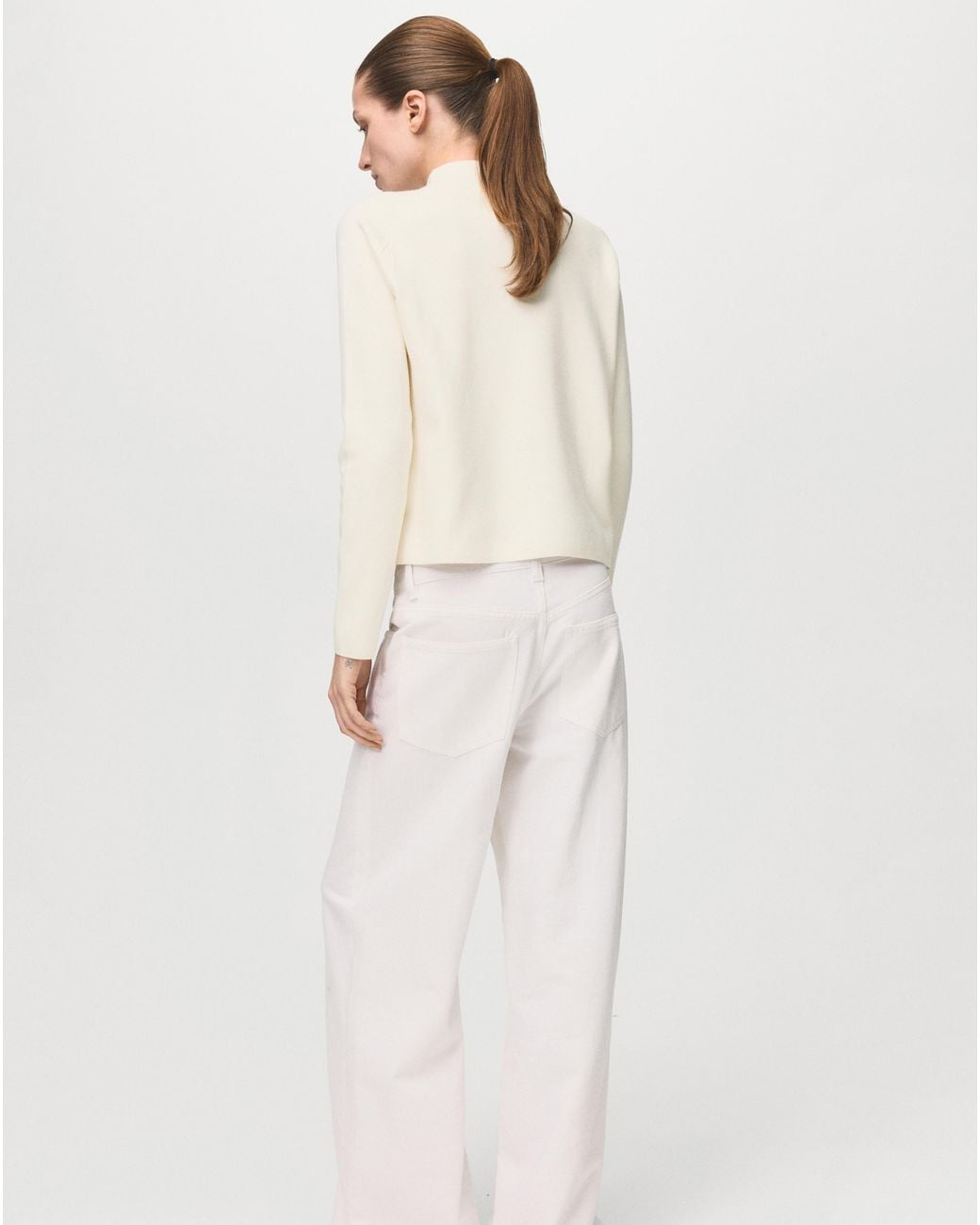 Mango White Sweater Chimney