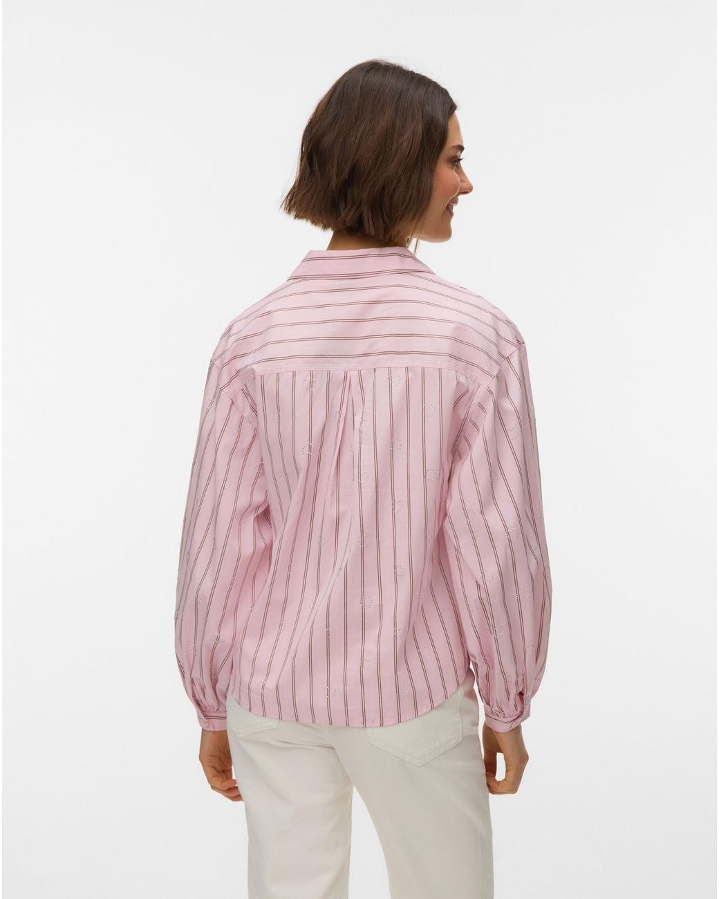 Vero Moda Pink Gina Stud Stripe Shirt
