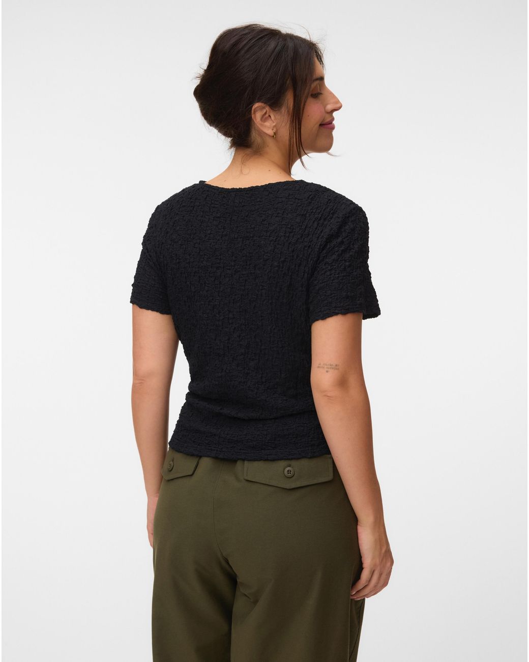 Vero Moda Black Alissia O-Neck Jersey Top