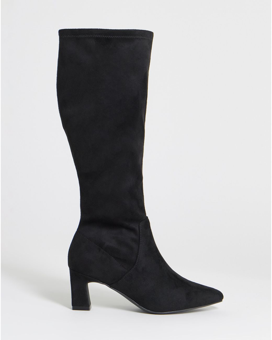 JD Williams Black Knee High Sock Boots D Fit Std