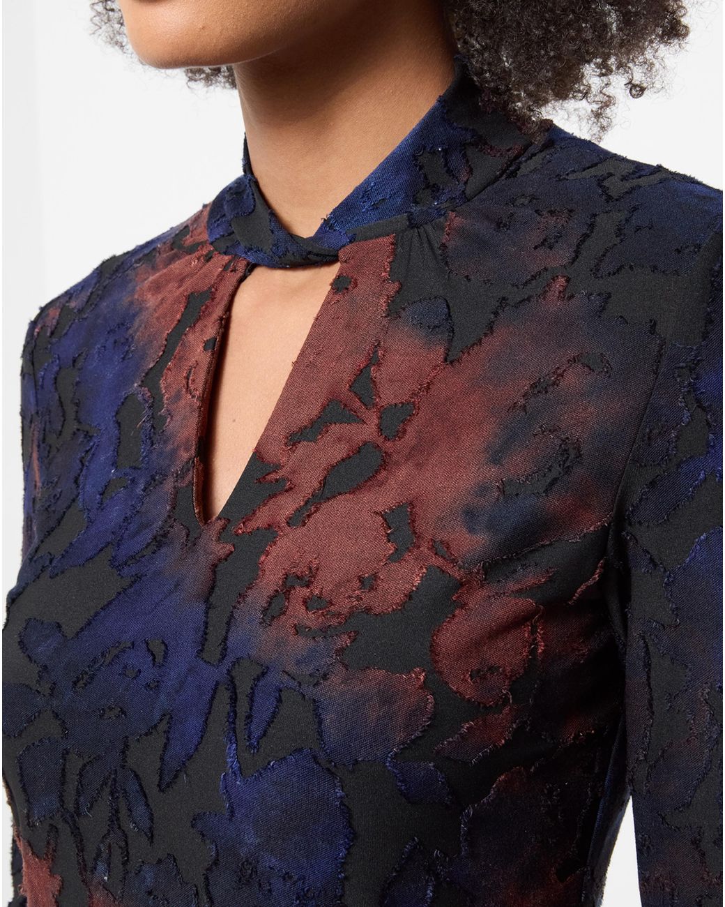 Joe Browns Blue High Neck Floral Tunic Top