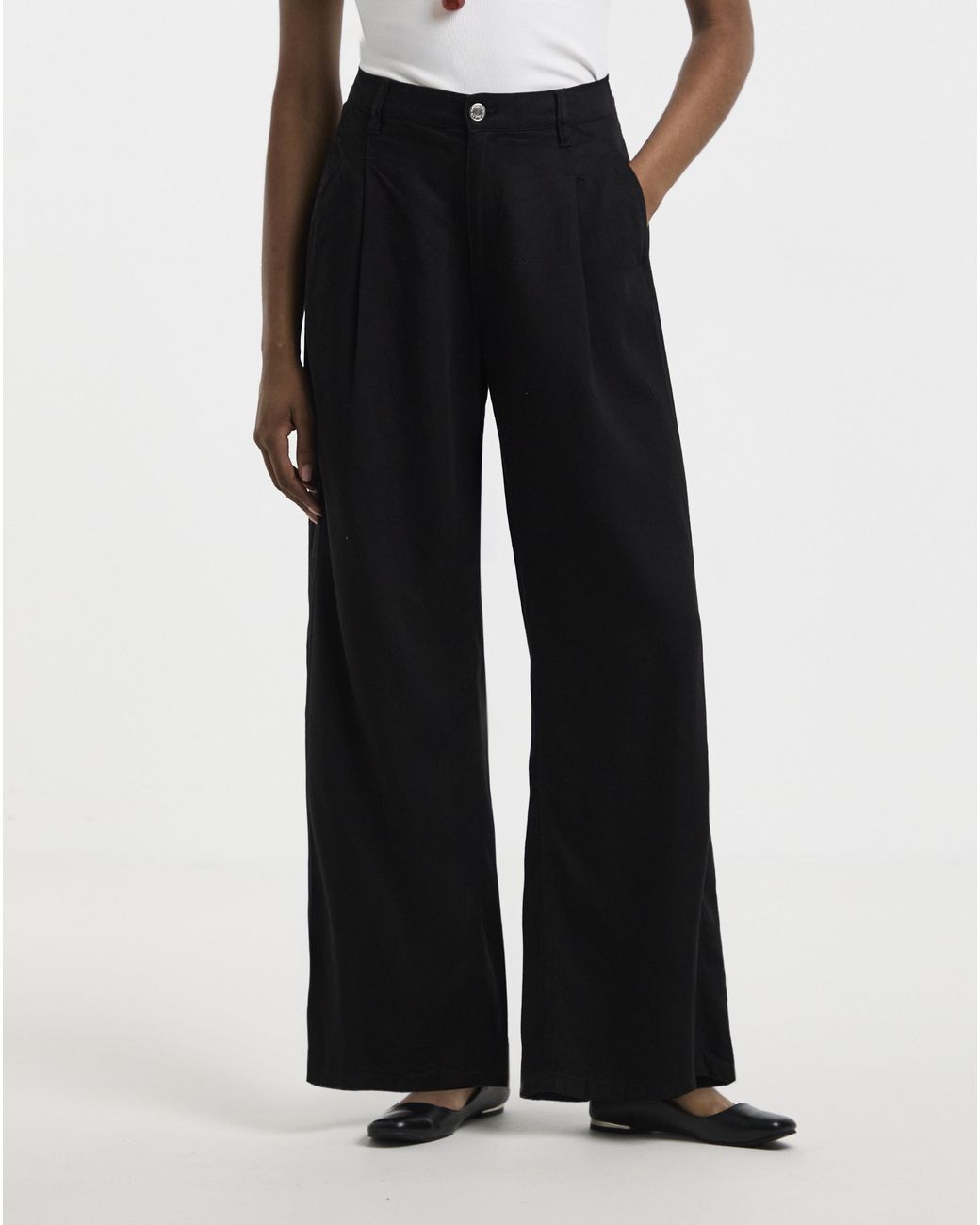 Simply Be Blue Draped Wide Leg Jeans