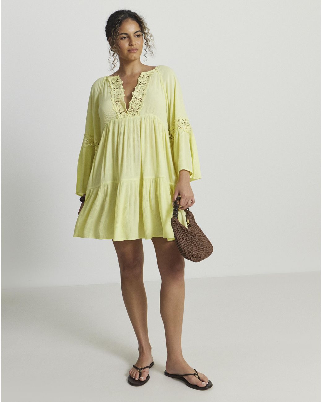 Figleaves Yellow Frida Lime Beach Dress