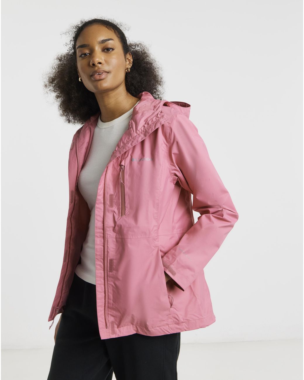 Columbia Pink Columbia Pouring Adventure Rain Jacket