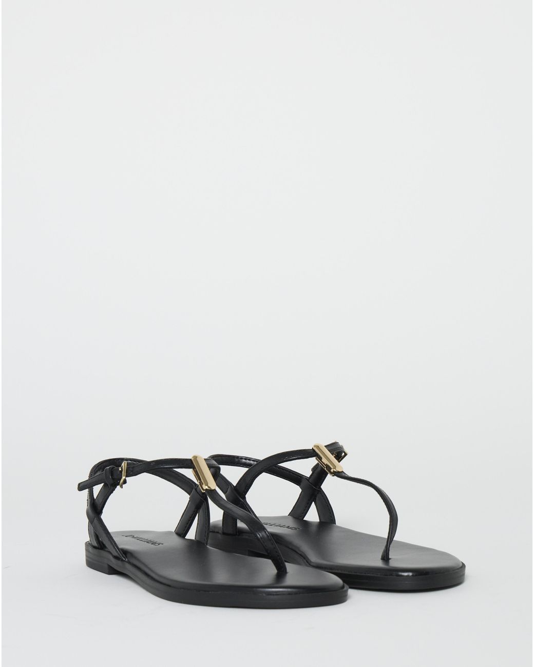 JD Williams Black T Bar Hardware Sandals Extra Wide