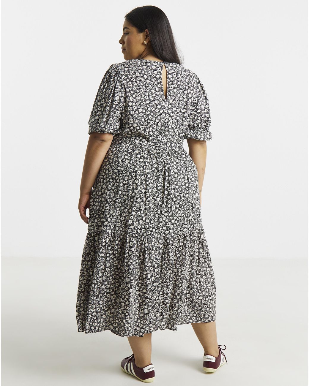 Simply Be White Spun Viscose Tiered Midi Dress