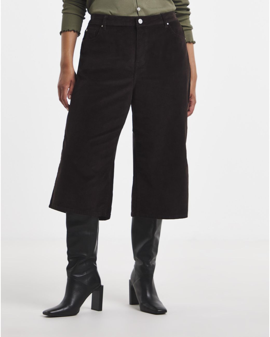 Simply Be White Cord Culotte Jeans