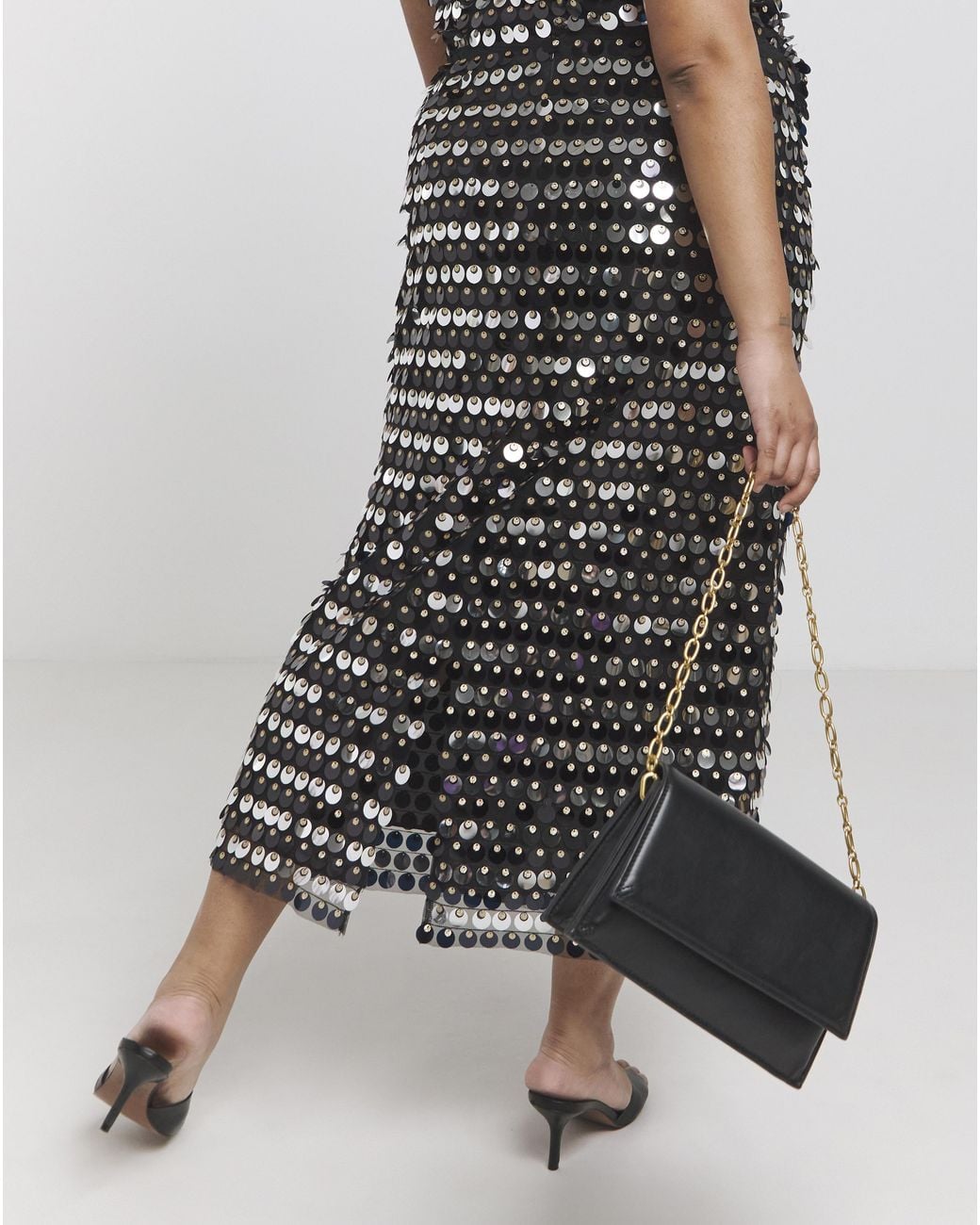 Joanna Hope Multicolor Sequin Column Skirt