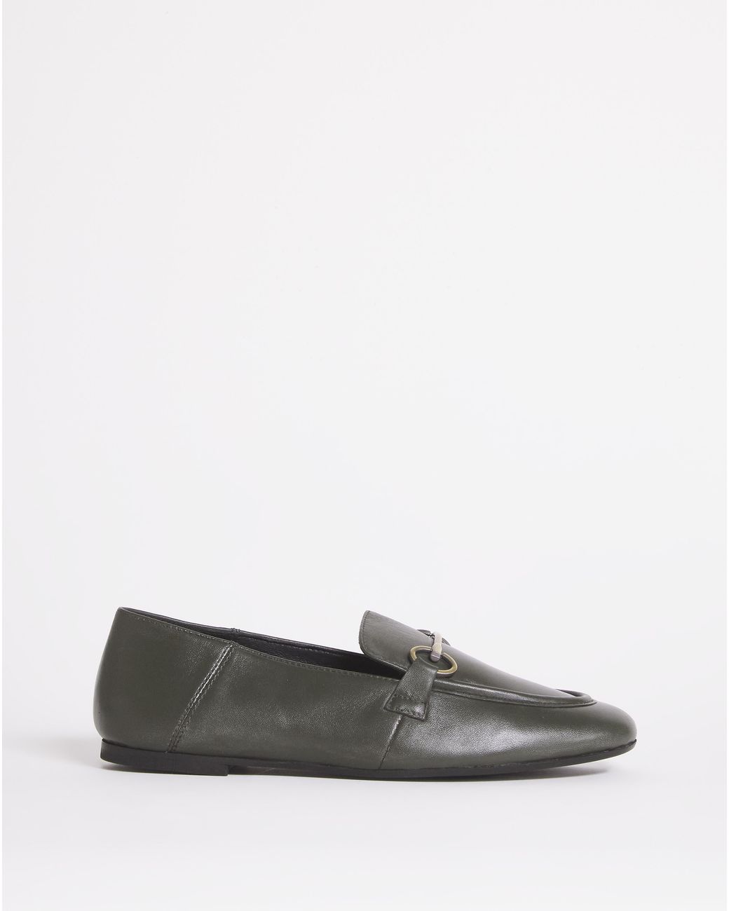 JD Williams White Leather Bar Loafer E Fit