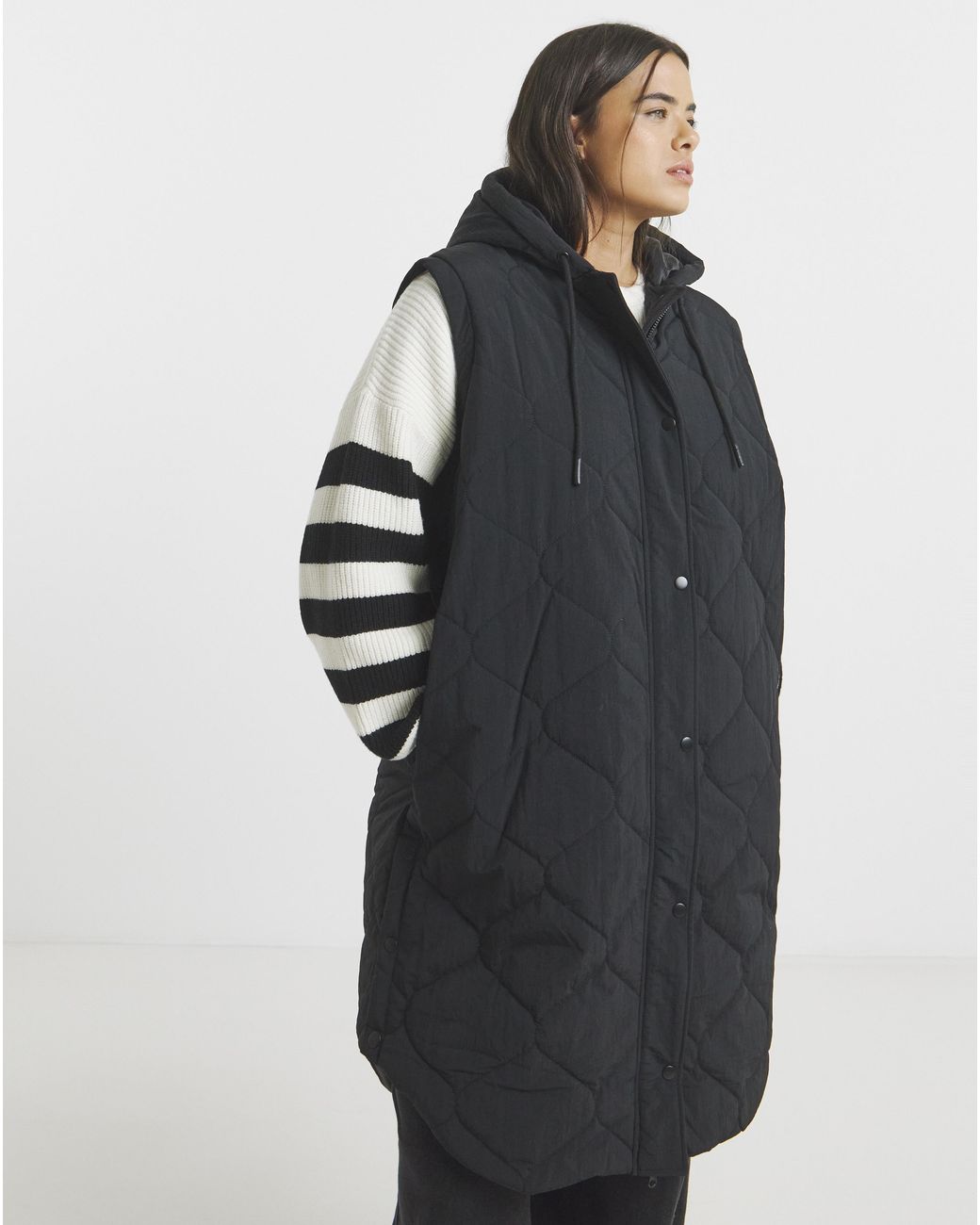Simply Be Blue Quilted Hybrid Jacket Gilet