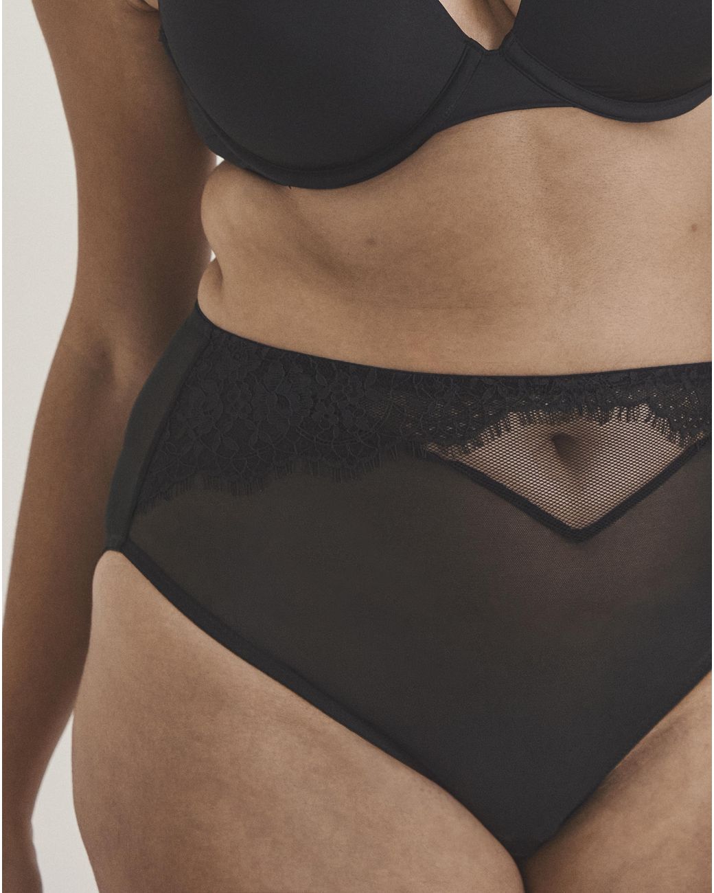 Pretty Secrets Black Lace Full Briefs
