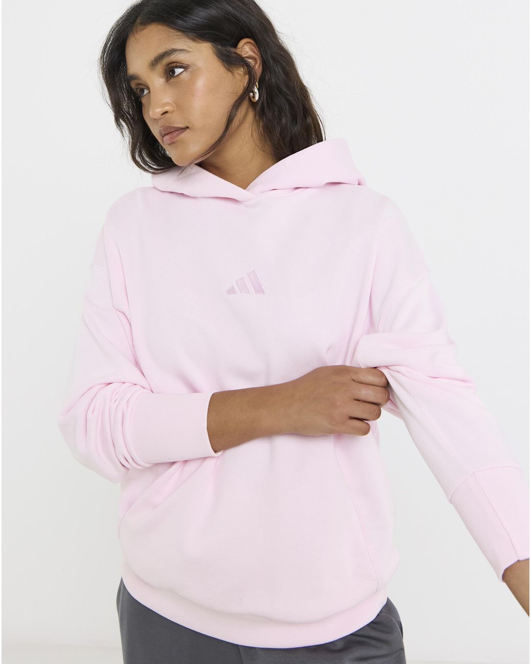 Adidas Pink Small Chest Logo Hoodie