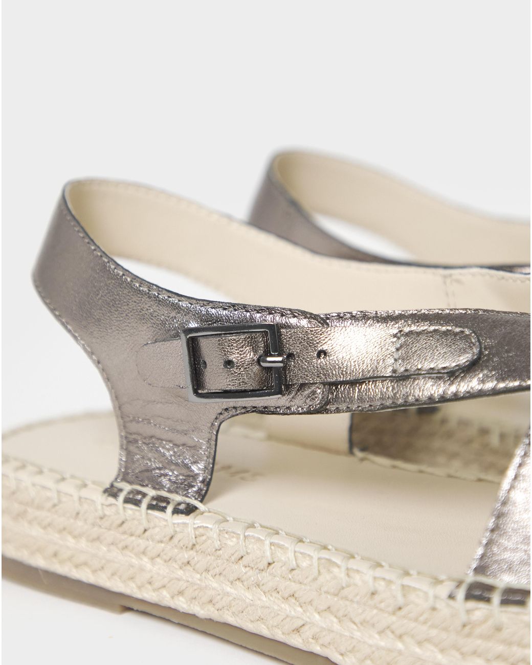 JD Williams White Peep Toe Espadrille Sandal Ex Wide