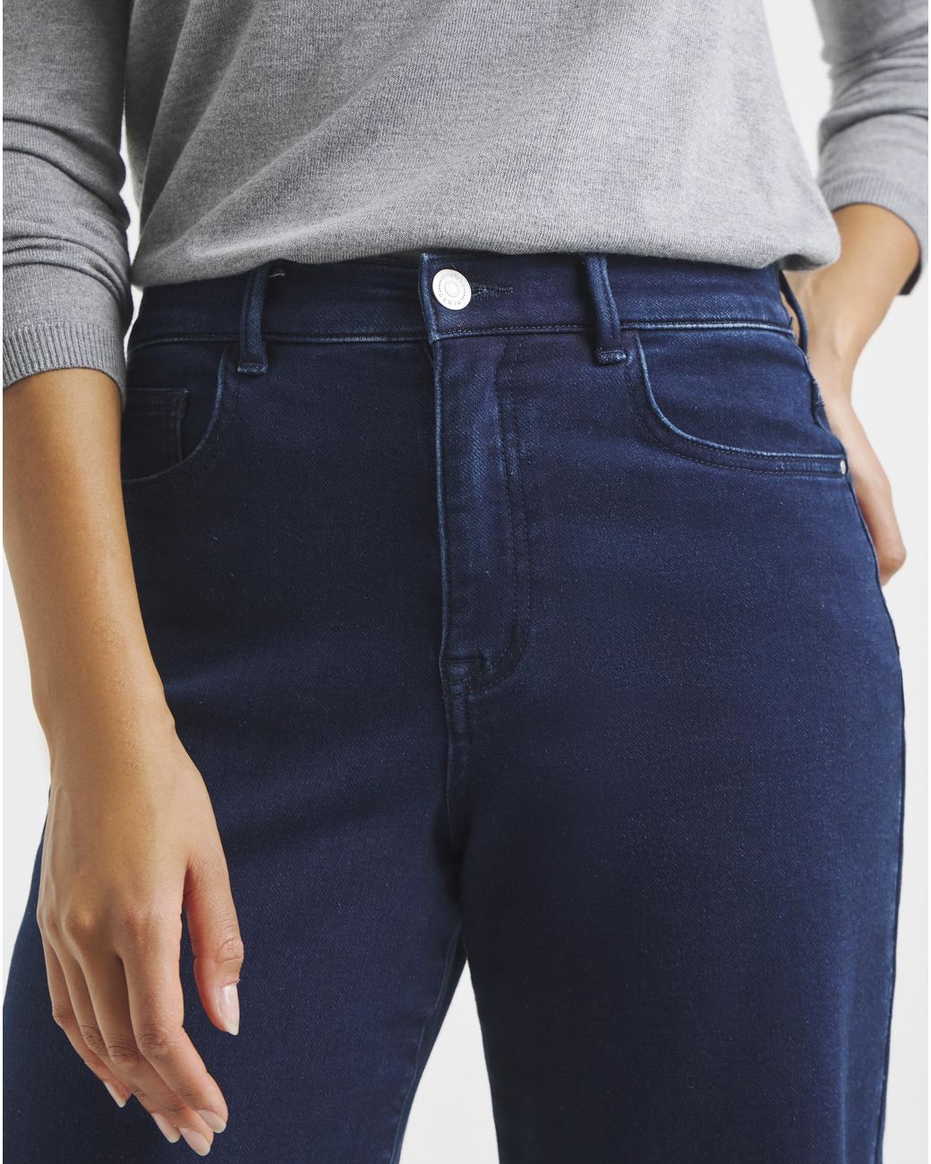 Simply Be Blue Fleece Lined Cosy Wide Leg Jeans