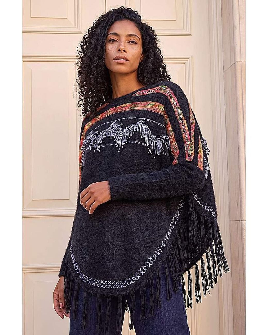 Roman Blue Roman Jacquard Tassel Knit Jumper