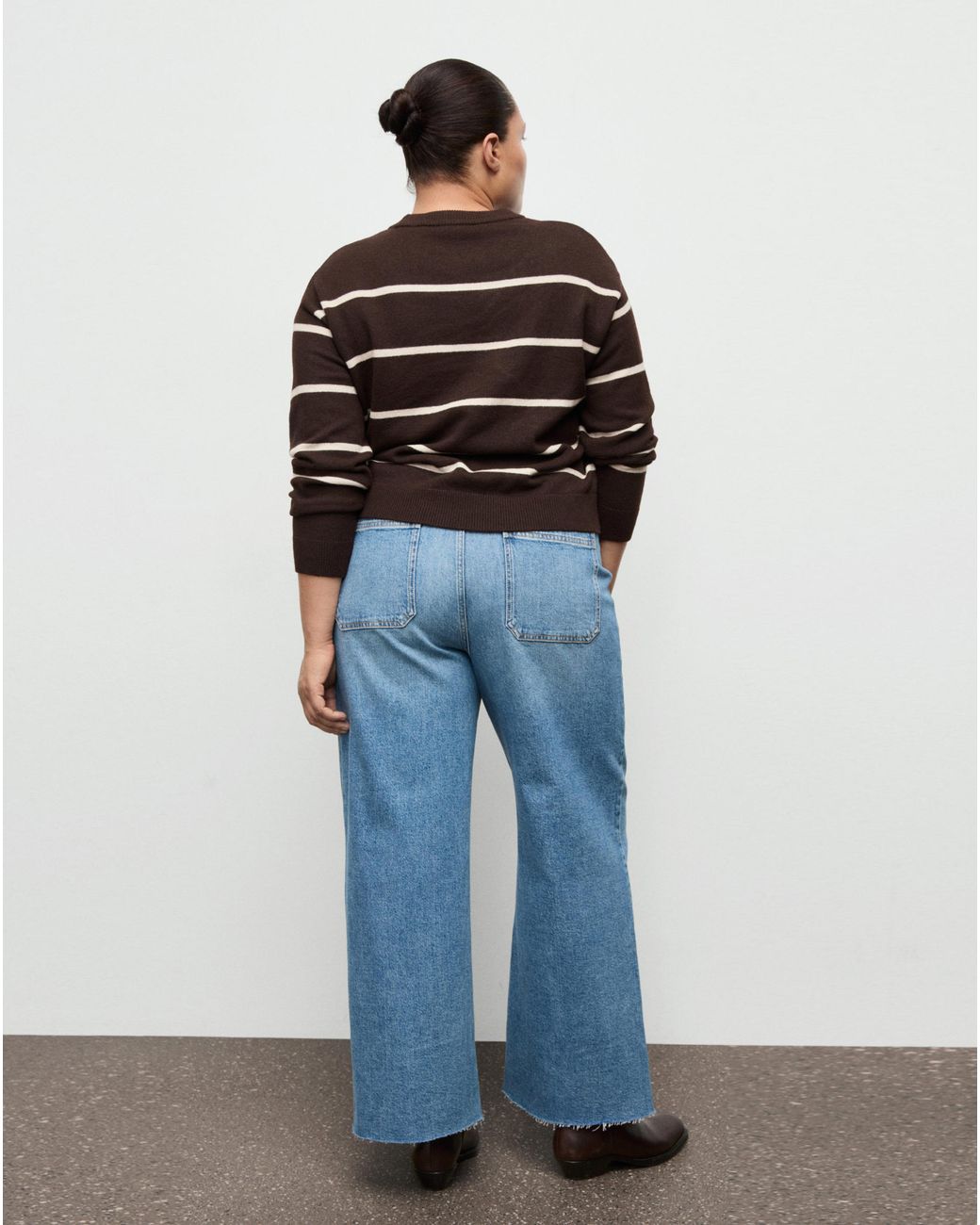 Mango Blue High Waisted Culotte Jean