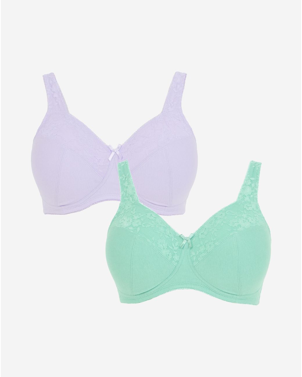 Pretty Secrets Blue 2 Pack New Sarah Full Cup Non Wired Bras