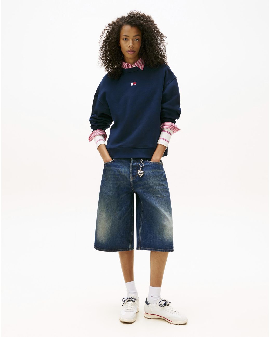 Tommy Hilfiger Blue Boxy Badge Crew